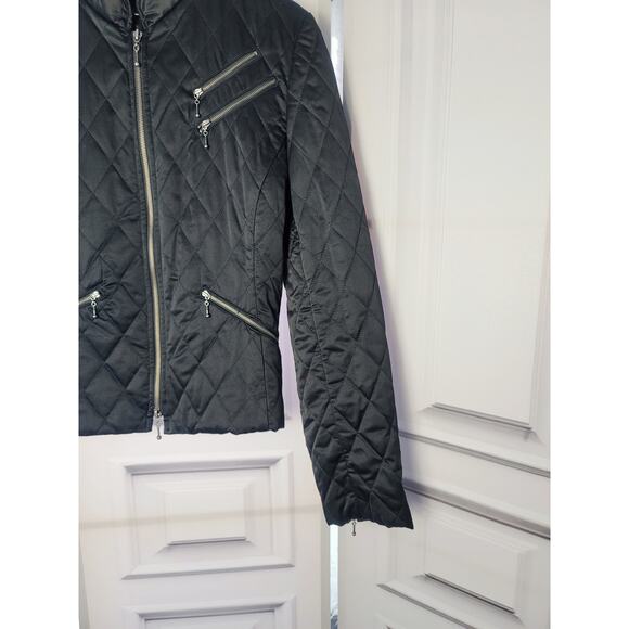 EXPRESS BLACK QUILTED ZIPPER DETAIL WOMEN'S MOTO JACKET - 14 JUNIORS (M) WOMENS - Picture 3 of 9